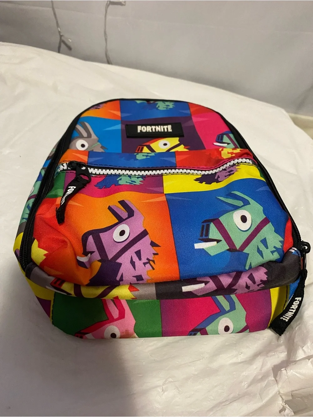 Kids Backpack - Multicolor Llama Print